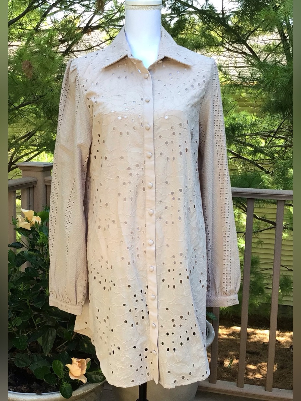 Aqua Blu Australia Eyelet Blouse Sz XL